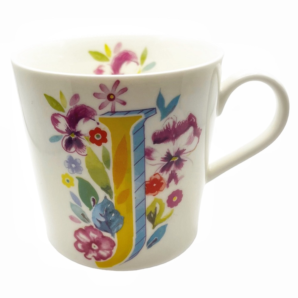 🆕 PC Monogram Floral “J” Mug